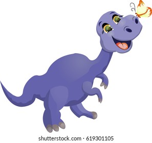 Dinosaur with butterfly