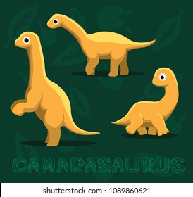 Dinosaur Camarasaurus Cartoon Vector Illustration