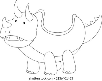 Dinosaur car black and white doodle character illustration