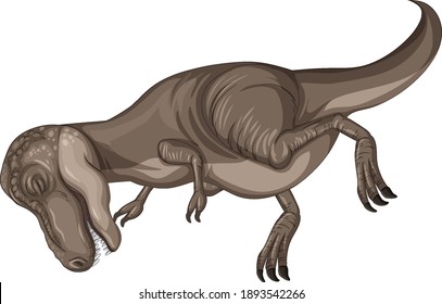 Dinosaur Carcass in cartoon style isolated on white background illustration