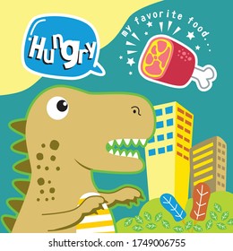 dinosaur the carnivore funny animal cartoon,vector illustration