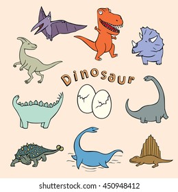 dinosaur cartoon action vector illustration