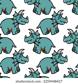 dinosaur cartoon animal illustration vector. background pattern