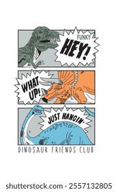 Dinosaur cartoon boys t-shirt design 