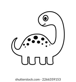 Dinosaur cartoon character. Brontosaurus isolated on white background.