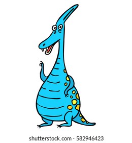 Dinosaur. Cartoon character. Illustration. Vector graphic art.