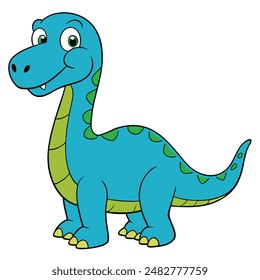 Dinosaur Cartoon Character Isolated on white background