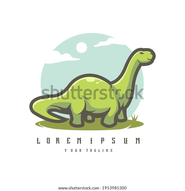 Dinosaur Cartoon Character Logo Mascot Design Stock Vector (Royalty ...