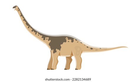 Dinosaur cartoon character, Paralititan or Jurassic cute dino animal, vector kid toy. Cartoon dinosaur or Paralititan genus figure for kids paleontology education or extinct reptiles collection