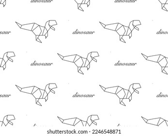 Dinosaur cartoon character seamless pattern on white background