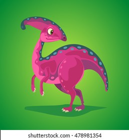 Dinosaur cartoon character. Vector flat cartoon illustration