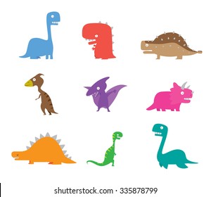 Dinosaur cartoon collection has dinosaur 9 types for use in kids artwork or other job.