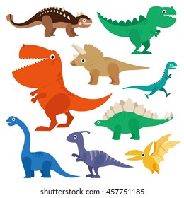 Dinosaur cartoon collection set vector illustration