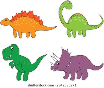 dinosaur cartoon collection - vector set of different types of dinosaurs.