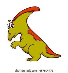 Dinosaur cartoon cute monster. Animal and prehistoric. Cartoon style. Isolated on white. Vector Illustration.
