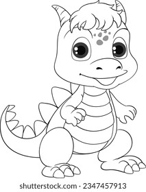 Dinosaur cartoon doodle coloring character illustration