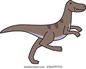 Dinosaur cartoon doodle vector illustration isolated on white background.