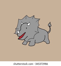 Dinosaur cartoon drawing vector character