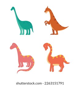 Dinosaur Cartoon flat design illustration vector template