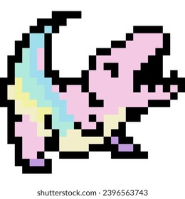Icono de la caricatura de Dinosaur en estilo píxel