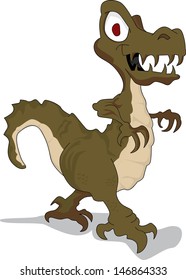 Dinosaur cartoon on white background