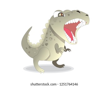 Dinosaur cartoon roar vector illustration isolated