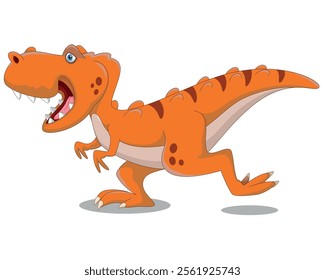 Dinosaur cartoon running on white background vector illustration