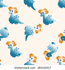 dinosaur cartoon , cartoon seamless pattern background