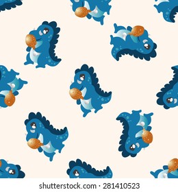 dinosaur cartoon , cartoon seamless pattern background