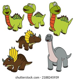 Dinosaur cartoon vector for coloring book