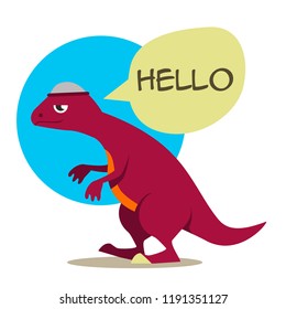Dinosaur character and pose vector illustration