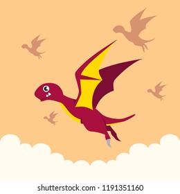 Dinosaur character and pose vector illustration