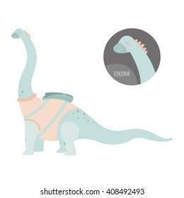 ?ute dinosaur for children's posters and postcards