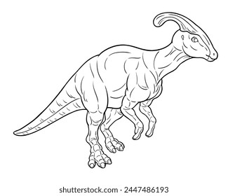 Dinosaur collection, Dinosaur vector illustration, Parasaurolophus