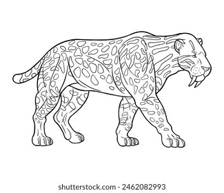 Dinosaur collection, Dinosaur vector illustration, smilodon