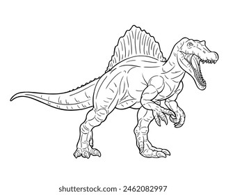 Dinosaurier-Kollektion, Dinosaurier-Vektorillustration, Spinosaurus