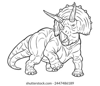 Dinosaur collection, Dinosaur vector illustration, Triceratops