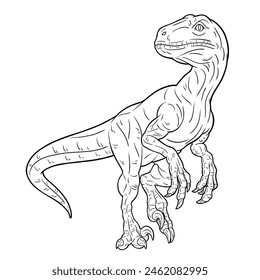 Dinosaur collection, Dinosaur vector illustration, Velociraptor