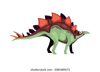 Dinosaur Color Cartoon Composition Isolated Image Stock Vector (Royalty ...