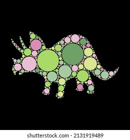dinosaur color circle vector illustrator