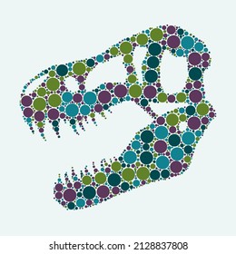 Dinosaur color point  circle vector