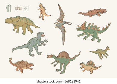 dinosaur color set