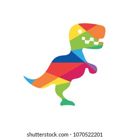 Dinosaur colorful logo design. Creative concept