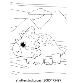 dinosaur Coloring book for children. Black and white vector illustration for coloring book