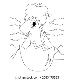 dinosaur Coloring book for children. Black and white vector illustration for coloring book