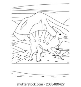 dinosaur Coloring book for children. Black and white vector illustration for coloring book