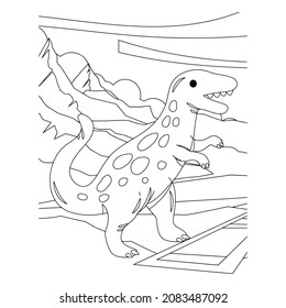 dinosaur Coloring book for children. Black and white vector illustration for coloring book