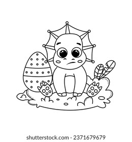 Dinosaur coloring book design cartoon