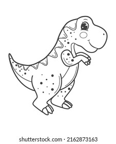 Dinosaur for coloring book.Line art design for kids coloring page. Vector illustration.