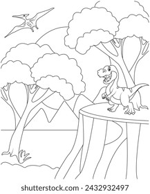 dinosaur coloring page for adult ,vectore art ,line art,outline art